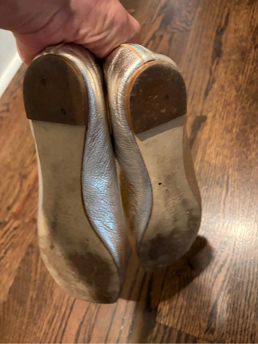J. Crew Metallic Gold Band Champagne Ballet Flats 7.5
